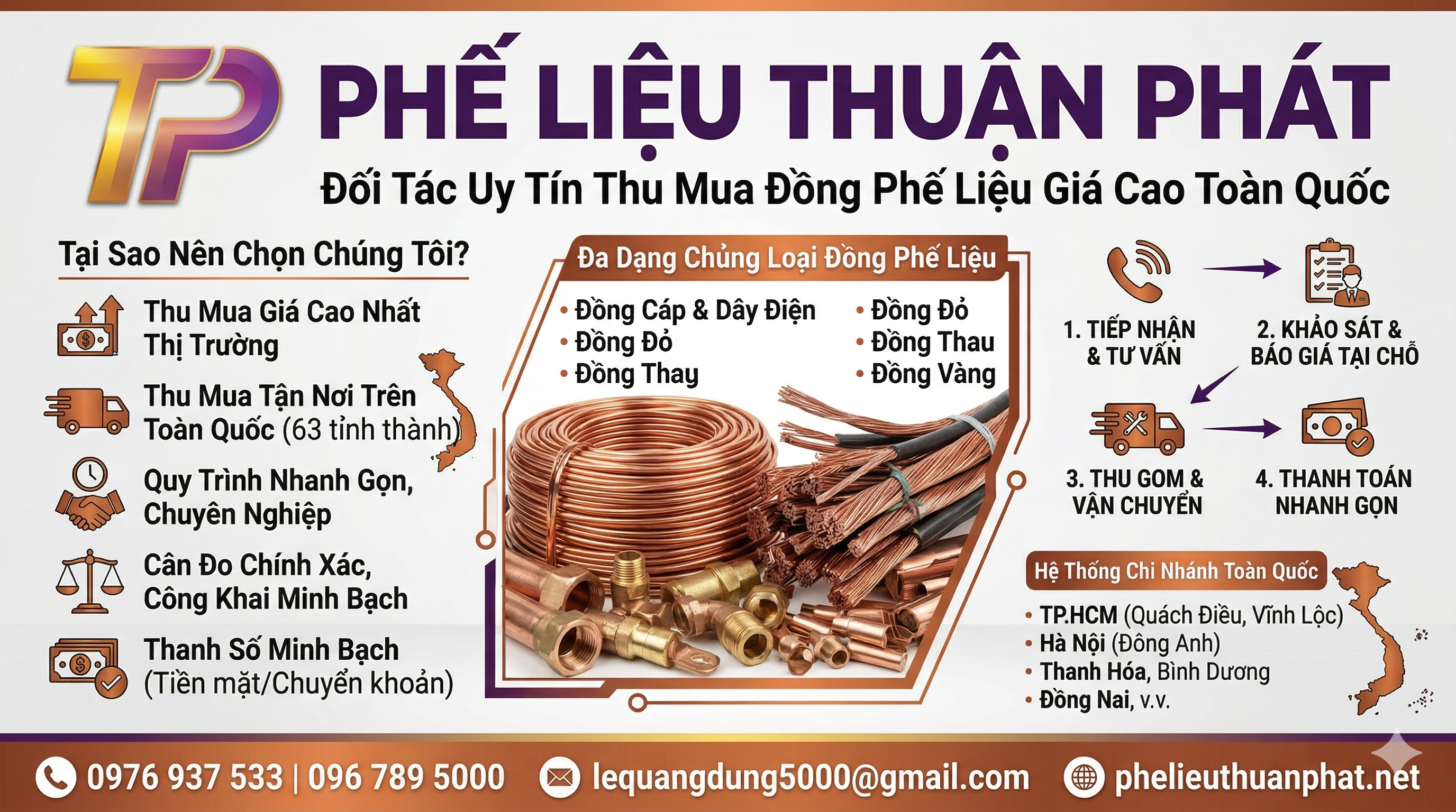Thu mua đồng cáp phế liệu giá cao