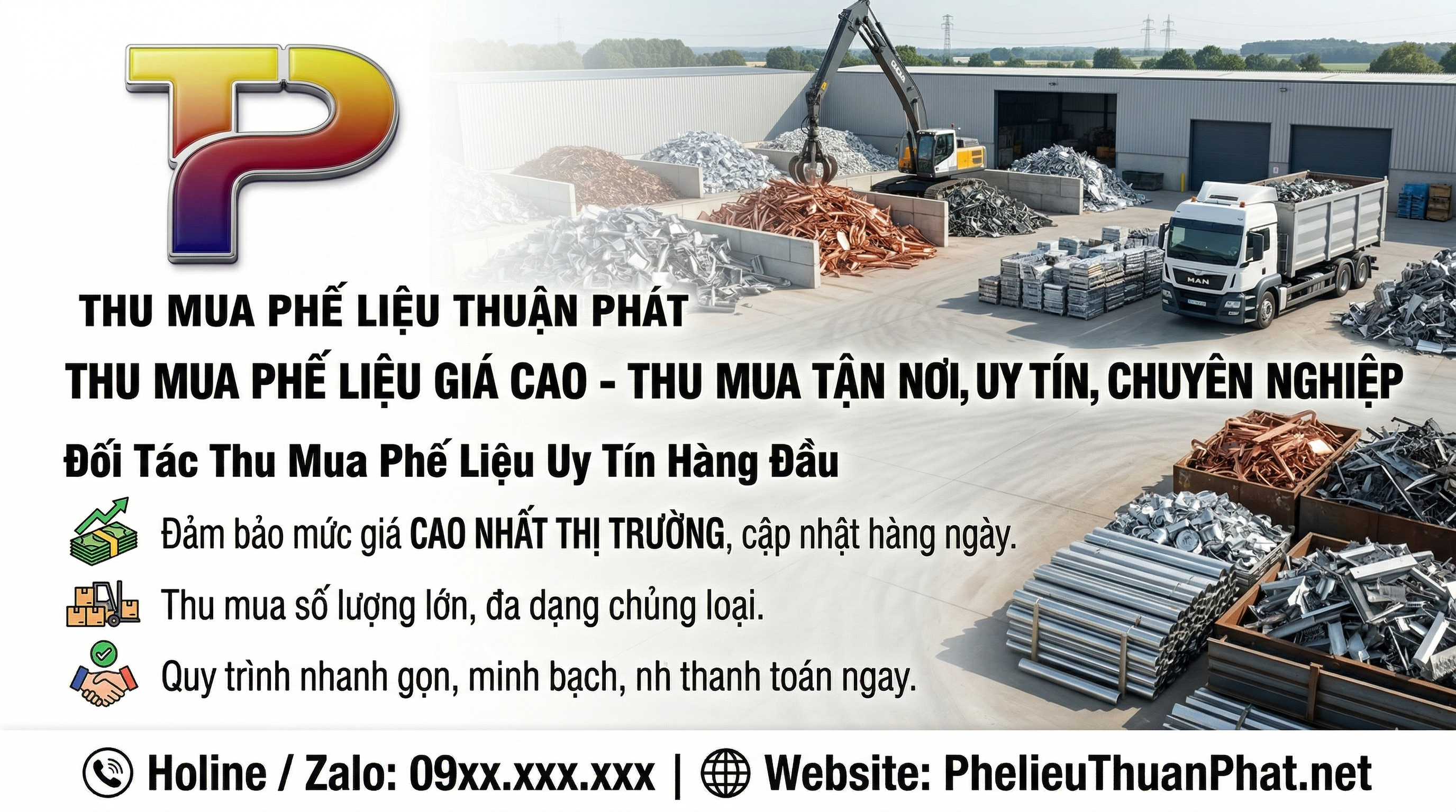 Thu mua phế liệu giá cao tận nơi, uy tín