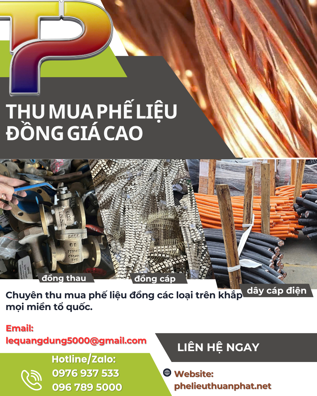 Thu mua phế liệu đồng giá cao