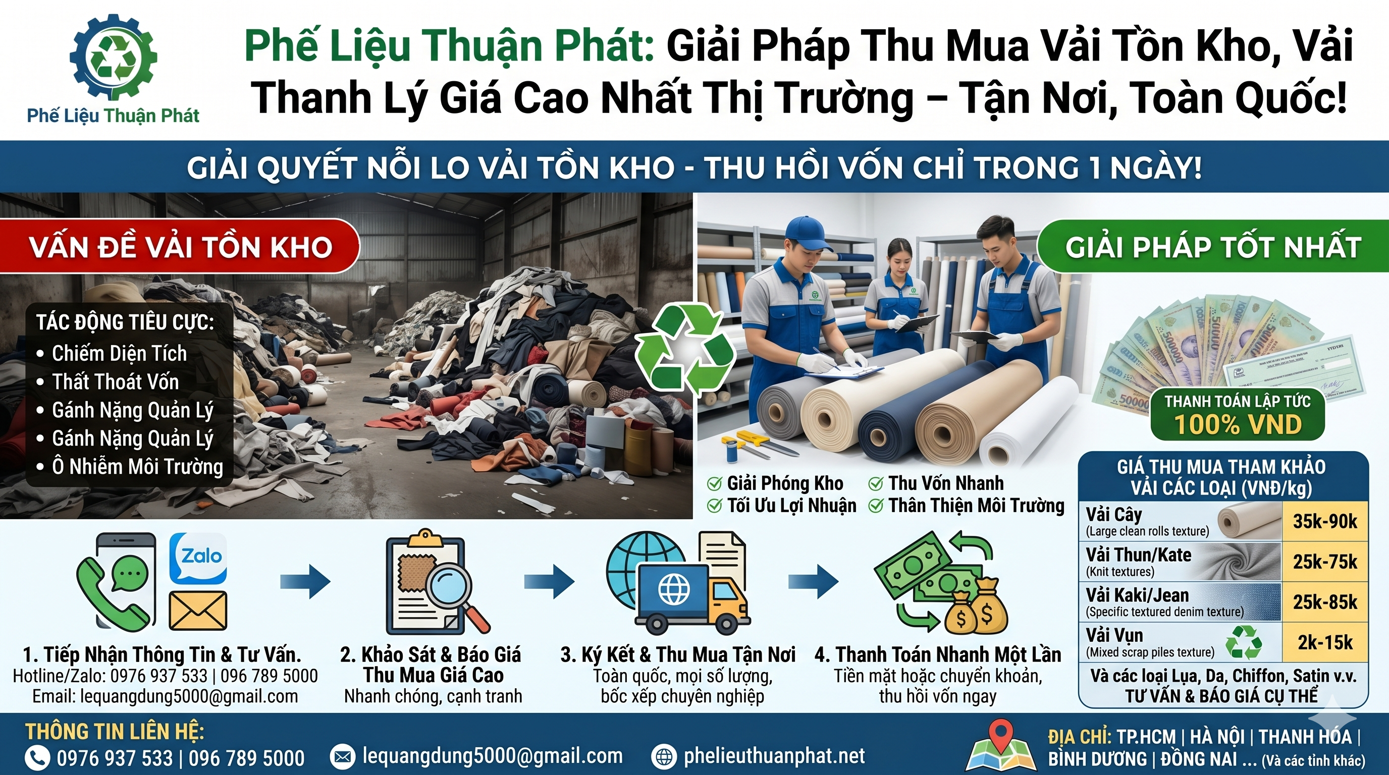 Thu mua vải tồn kho giá cao