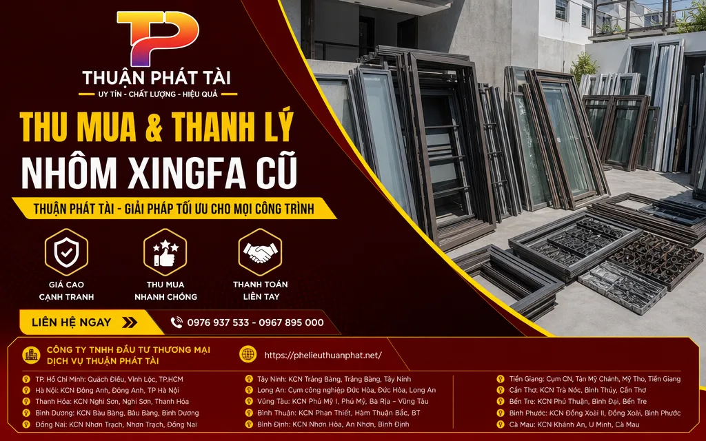 Nhôm Xingfa phế liệu được phân loại tại công trình ở Hà Nội