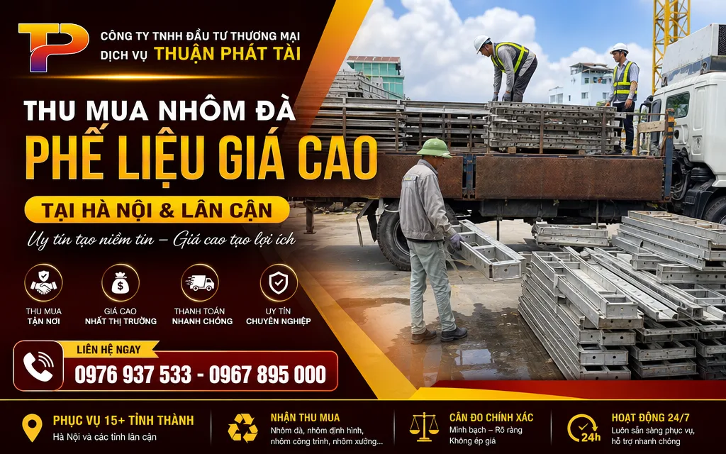 Đội ngũ bốc xếp nhôm đà phế liệu lên xe tải tại nhà xưởng