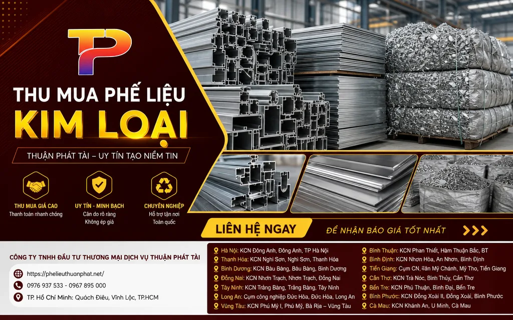 Nhôm thanh và bảng kẽm phế liệu được phân loại