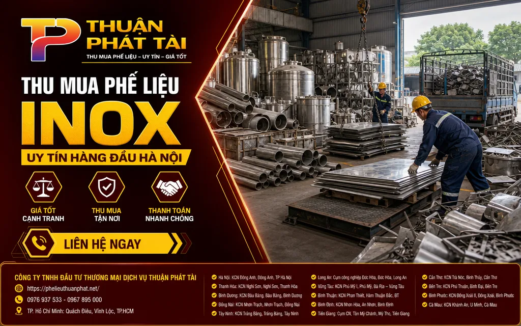 Kho thu mua inox phế liệu đã phân loại tại Hà Nội