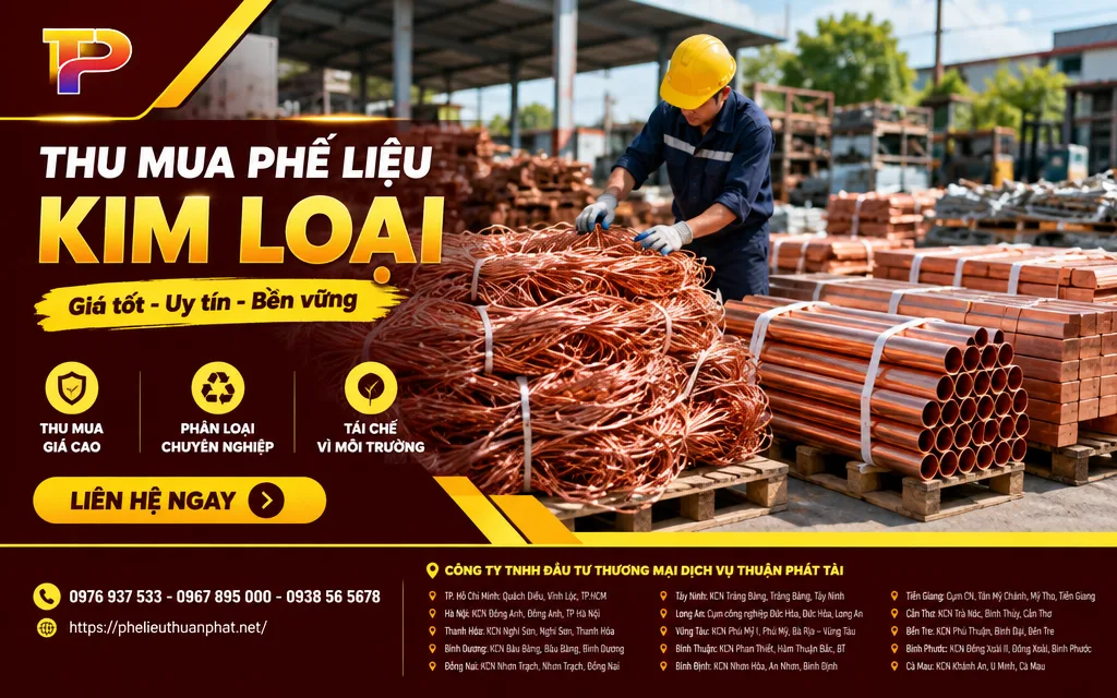 Các loại đồng đỏ phế liệu được phân loại tại kho trước khi báo giá