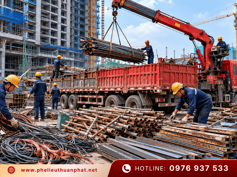 thu mua phế liệu công trình giá cao hỗ trợ dọn bãi